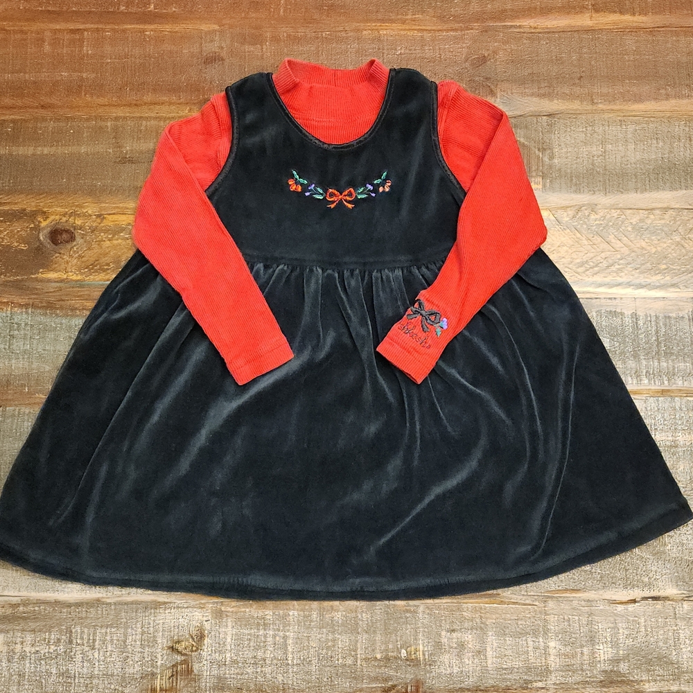 OshKosh B'gosh Holiday Themed Velvet Dress And Shirt Set